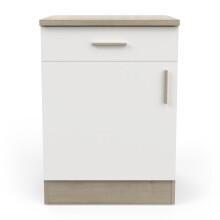 Unterschrank >Origan< in Kronberg Eiche/ matt weiss - 60x85x60 (BxHxT)