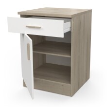 Unterschrank >Origan< in Kronberg Eiche/ matt weiss - 60x85x60 (BxHxT)