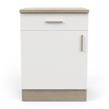 Unterschrank >Origan< in Kronberg Eiche/ matt weiss - 60x85x60 (BxHxT)