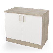 Unterschrank >Origan< in Kronberg Eiche/ matt weiss - 100x85x60 (BxHxT)