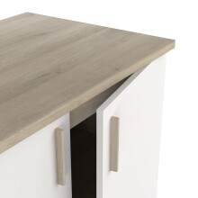 Unterschrank >Origan< in Kronberg Eiche/ matt weiss - 100x85x60 (BxHxT)