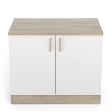 Unterschrank >Origan< in Kronberg Eiche/ matt weiss - 100x85x60 (BxHxT)