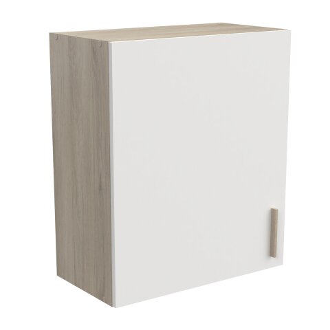 Hängeschrank >Origan< in Kronberg Eiche/ matt weiss - 60x70x30 (BxHxT)