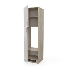 Kühlumbauschrank >Origan< in Kronberg Eiche/matt weiss - 60x207x60 (BxHxT)