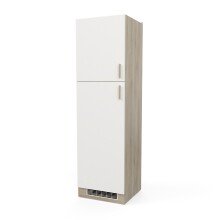 Kühlumbauschrank >Origan< in Kronberg Eiche/matt weiss - 60x207x60 (BxHxT)
