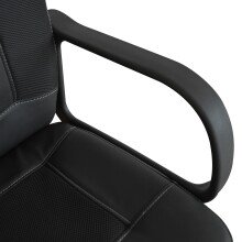 Bürostuhl >Kano< in schwarz aus Polyester/PU/Schaumstoff - 58x89x54cm (BxHxT)