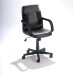 Bürostuhl >Kano< in schwarz aus Polyester/PU/Schaumstoff - 58x89x54cm (BxHxT)