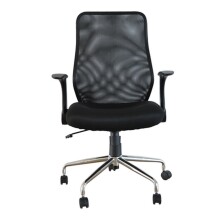Bürostuhl >Surf< in schwarz aus Mesh/Schaumstoff - 65x105x67cm (BxHxT)