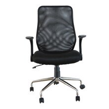 Bürostuhl >Surf< in schwarz aus Mesh/Schaumstoff - 65x105x67cm (BxHxT)
