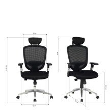 Schreibtischstuhl >Computech< in schwarz - 64x120x65 (BxHxT)