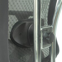 Bürostuhl >Upsilon< in schwarz aus Mesh/PU/Polyester - 65x121x60cm (BxHxT)