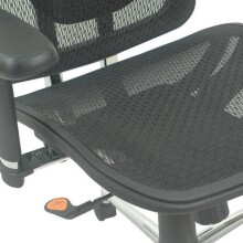 Bürostuhl >Upsilon< in schwarz aus Mesh/PU/Polyester - 65x121x60cm (BxHxT)