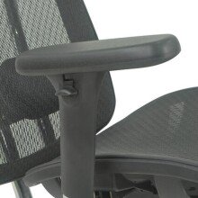 Bürostuhl >Upsilon< in schwarz aus Mesh/PU/Polyester - 65x121x60cm (BxHxT)