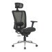 Bürostuhl >Upsilon< in schwarz aus Mesh/PU/Polyester - 65x121x60cm (BxHxT)