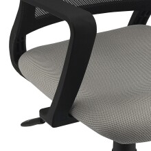 Schreibtischstuhl >Iceberg< in schwarz aus Mesh/PU/Polyester - 57x89x59 (BxHxT)