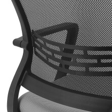 Schreibtischstuhl >Iceberg< in schwarz aus Mesh/PU/Polyester - 57x89x59 (BxHxT)
