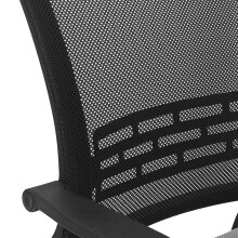 Schreibtischstuhl >Iceberg< in schwarz aus Mesh/PU/Polyester - 57x89x59 (BxHxT)