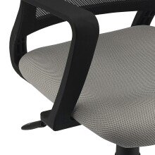 Schreibtischstuhl >Iceberg< in schwarz aus Mesh/PU/Polyester - 57x89x59 (BxHxT)