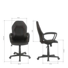 Bürostuhl >Bogota< in schwarz - 60x102x56cm (BxHxT)