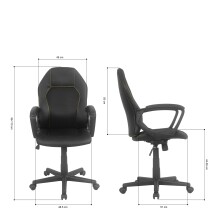 Schreibtischstuhl >Bogota< in schwarz aus PU/Polyester - 57x89x59cm (BxHxT)