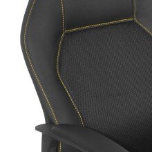 Schreibtischstuhl >Bogota< in schwarz aus PU/Polyester - 57x89x59cm (BxHxT)