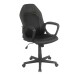 Schreibtischstuhl >Bogota< in schwarz aus PU/Polyester - 57x89x59cm (BxHxT)