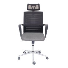 Schreibtischstuhl >Molitor< in schwarz aus PU/Mesh/Polyester - 59x108x59 (BxHxT)