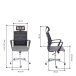 Schreibtischstuhl >Molitor< in schwarz aus PU/Mesh/Polyester - 59x108x59 (BxHxT)