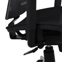 Bürostuhl >Manille< in schwarz aus PU/Mesh - 66x116x60cm (BxHxT)