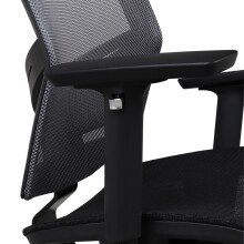 Bürostuhl >Manille< in schwarz aus PU/Mesh - 66x116x60cm (BxHxT)