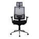 Bürostuhl >Manille< in schwarz aus PU/Mesh - 66x116x60cm (BxHxT)