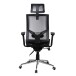 Bürostuhl >Manille< in schwarz aus PU/Mesh - 66x116x60cm (BxHxT)