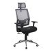 Bürostuhl >Manille< in schwarz aus PU/Mesh - 66x116x60cm (BxHxT)