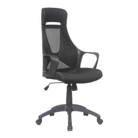 Schreibtischstuhl >Freetown< in schwarz aus PU/Schaumstoff - 62x116x63cm (BxHxT)