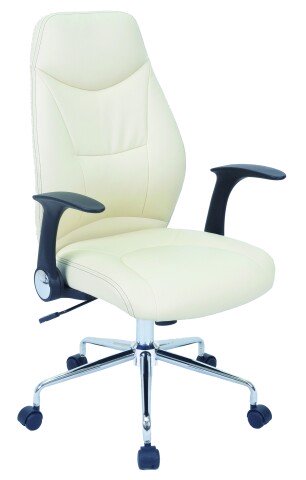 Schreibtischstuhl >Brontes< in weiss aus PU/Mesh/Polyester - 64x409x66cm (BxHxT)