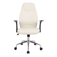 Schreibtischstuhl >Brontes< in weiss aus PU/Mesh/Polyester - 64x409x66cm (BxHxT)