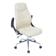 Schreibtischstuhl >Brontes< in weiss aus PU/Mesh/Polyester - 64x409x66cm (BxHxT)