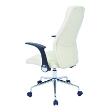 Schreibtischstuhl >Brontes< in weiss aus PU/Mesh/Polyester - 64x409x66cm (BxHxT)