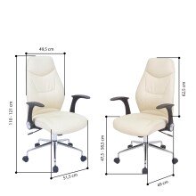 Schreibtischstuhl >Brontes< in weiss aus PU/Mesh/Polyester - 64x409x66cm (BxHxT)