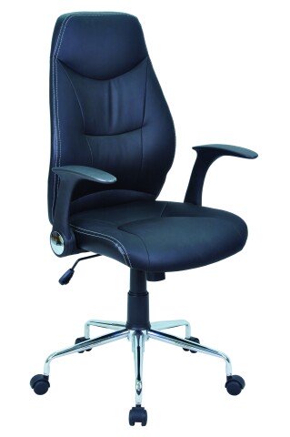 Schreibtischstuhl >Brontes< in schwarz aus PU/Mesh/Polyester - 64x409x66 (BxHxT)