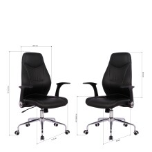 Schreibtischstuhl >Brontes< in schwarz aus PU/Mesh/Polyester - 64x409x66 (BxHxT)