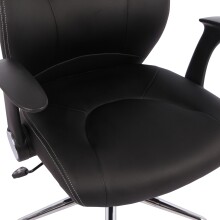 Schreibtischstuhl >Brontes< in schwarz aus PU/Mesh/Polyester - 64x409x66 (BxHxT)