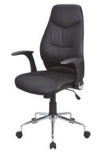 Schreibtischstuhl >Brontes< in schwarz aus PU/Mesh/Polyester - 64x409x66 (BxHxT)