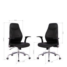 Schreibtischstuhl >Brontes< in schwarz aus PU/Mesh/Polyester - 64x409x66 (BxHxT)