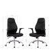 Schreibtischstuhl >Brontes< in schwarz aus PU/Mesh/Polyester - 64x409x66 (BxHxT)