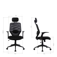 Schreibtischstuhl >Galleon< in schwarz - 61x121x62 (BxHxT)