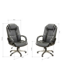 Bürostuhl >Heracles< in schwarz - 63x116x76cm (BxHxT)