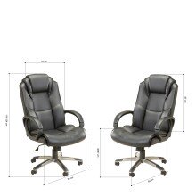 Bürostuhl >Heracles< in schwarz - 63x116x76cm (BxHxT)