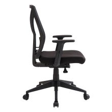 Schreibtischstuhl >Marvin< in schwarz aus PU/Mesh/Schaumstoff - 66x97x65 (BxHxT)