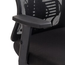 Schreibtischstuhl >Marvin< in schwarz aus PU/Mesh/Schaumstoff - 66x97x65 (BxHxT)